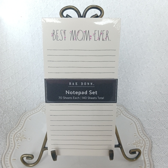 Rae Dunn Best Mom Ever/ #1 Mom Floral Notepad Set of 2 - Picture 1 of 4